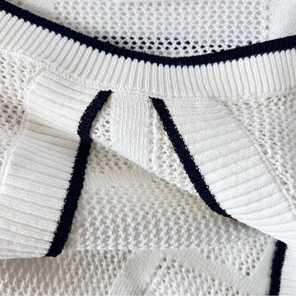 Bebe Boat neck Ruffles Hollow Out fluttered pullover shirt Size Small Petite - Picture 5 of 12